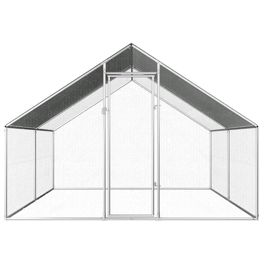 Outdoor Chicken Cage 2.75x4x1.92 m Galvanised Steel 170789