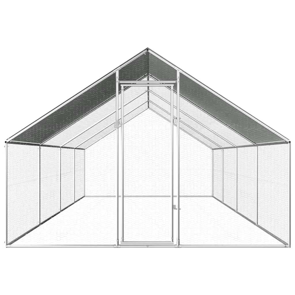 Outdoor Chicken Cage 2.75x8x1.92 m Galvanised Steel 170791