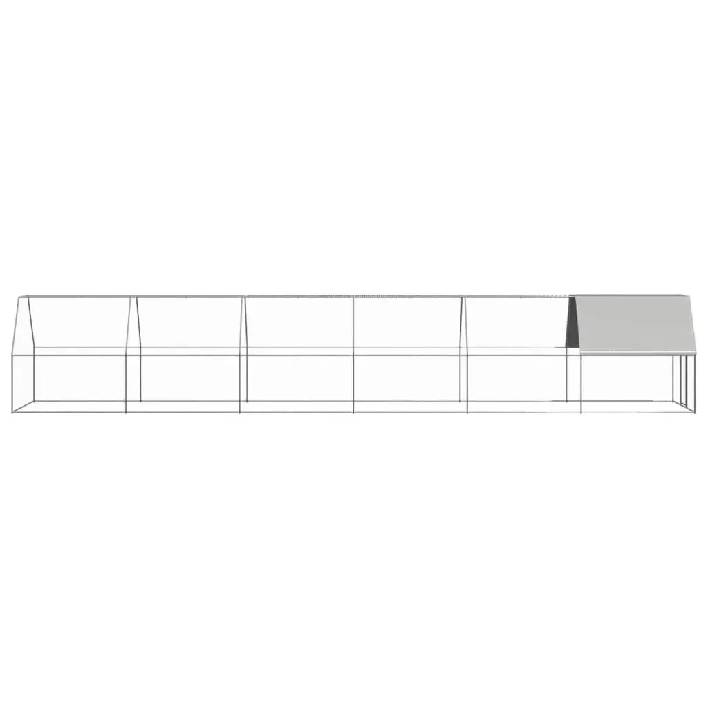 Outdoor Chicken Cage 2x12x2 m Galvanised Steel 3089323