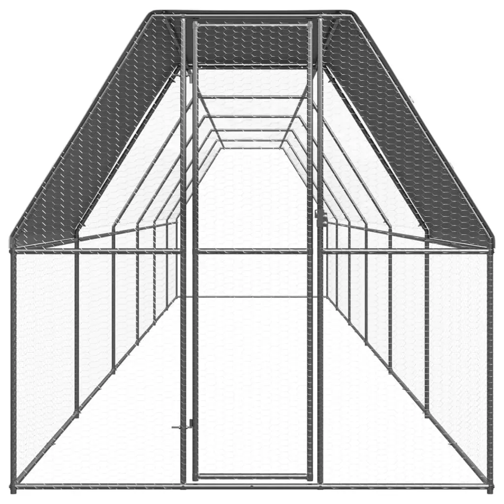 Outdoor Chicken Cage 2x12x2 m Galvanised Steel 3089323