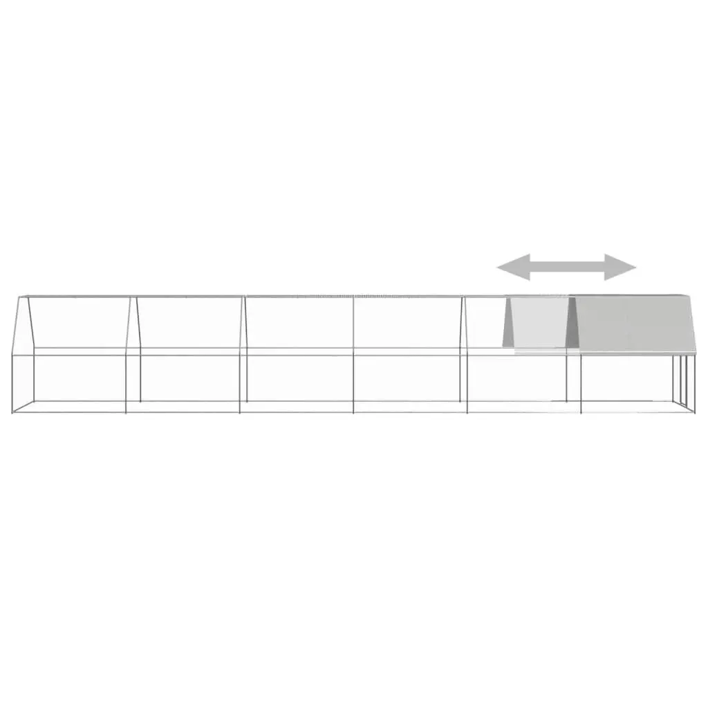 Outdoor Chicken Cage 2x12x2 m Galvanised Steel 3089323