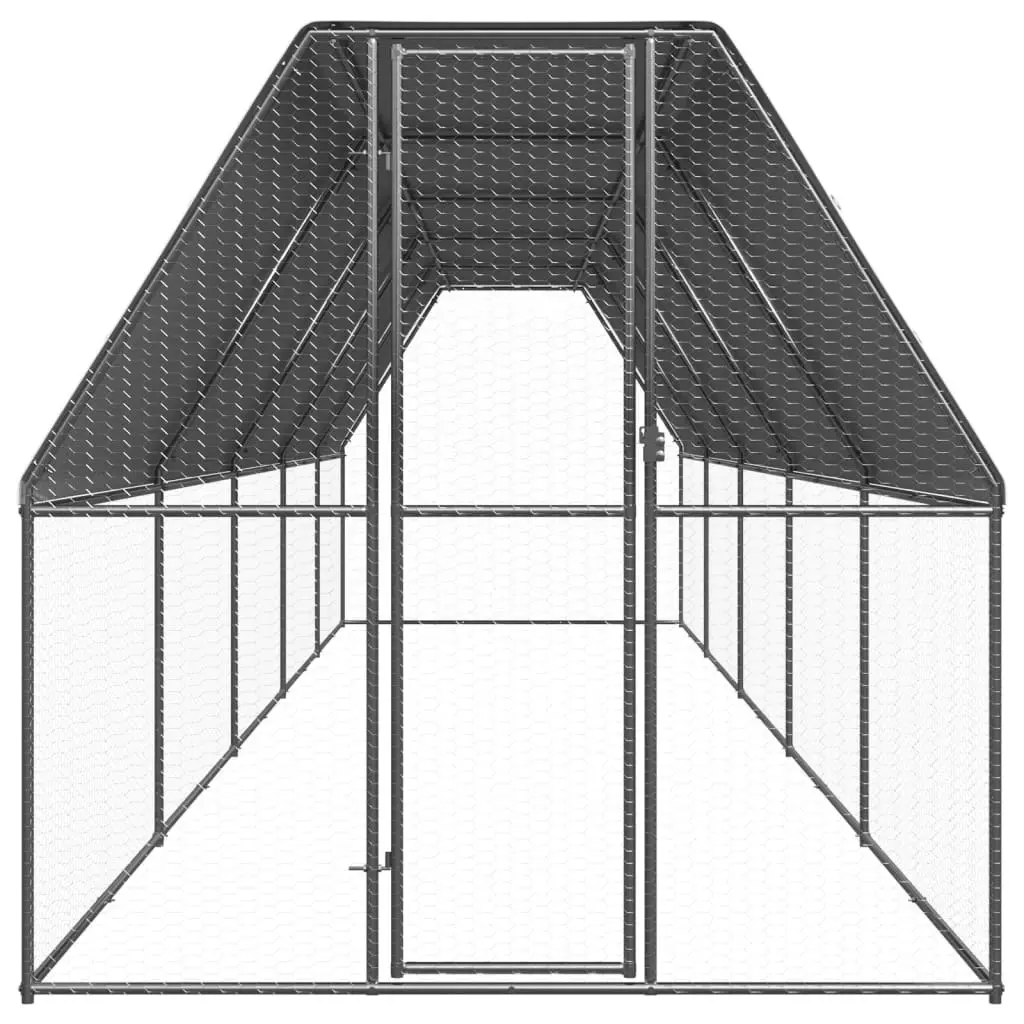 Outdoor Chicken Cage 2x10x2 m Galvanised Steel 3154374