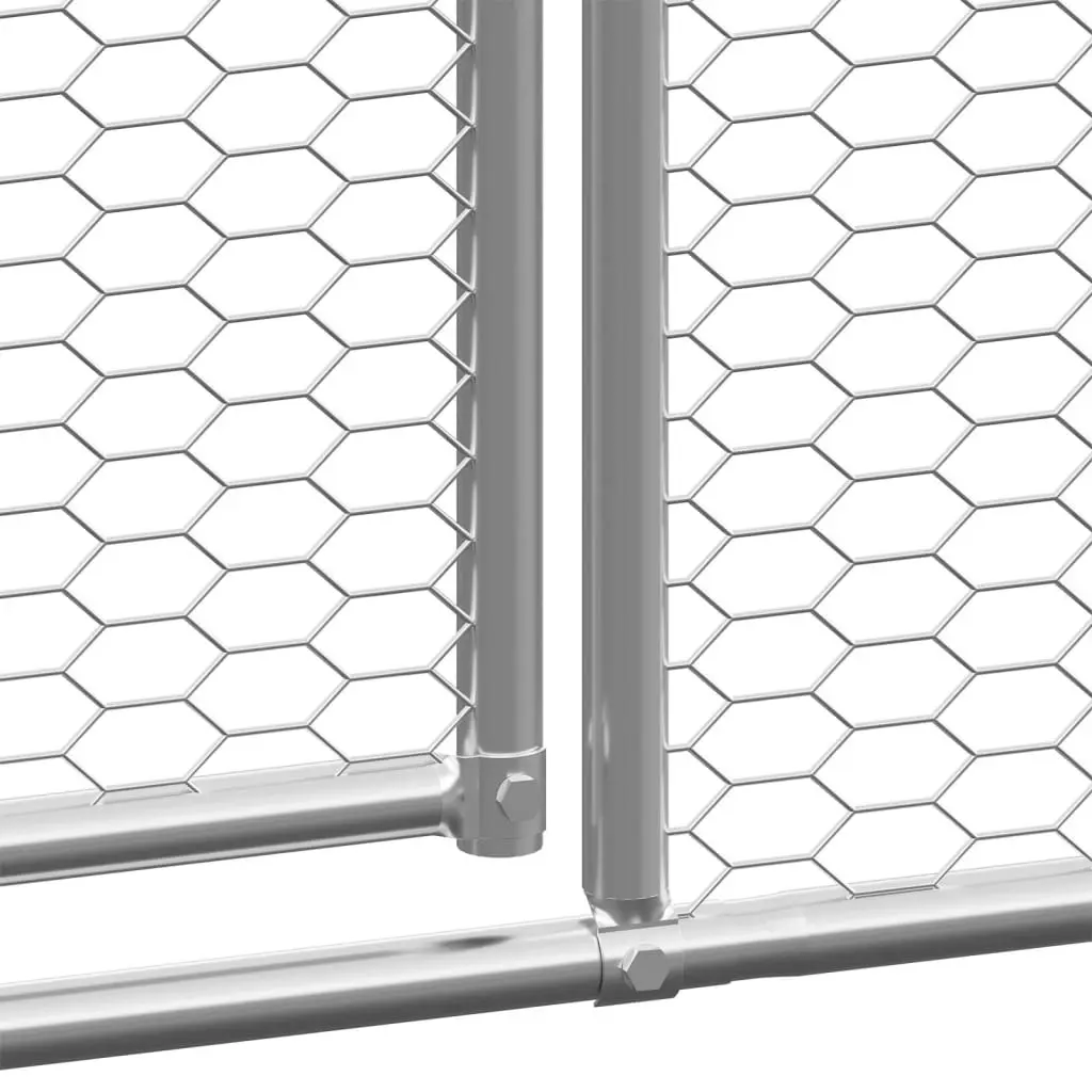 Outdoor Chicken Cage 2x6x2 m Galvanised Steel 3154372