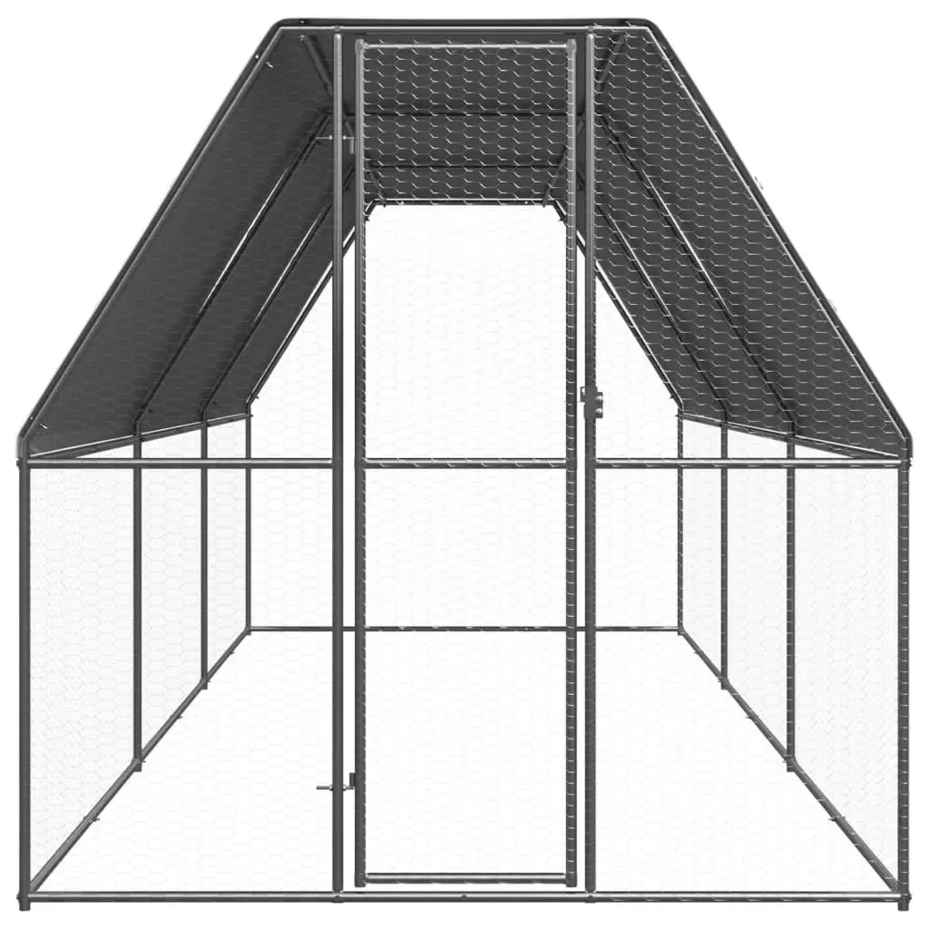 Outdoor Chicken Cage 2x6x2 m Galvanised Steel 3154372