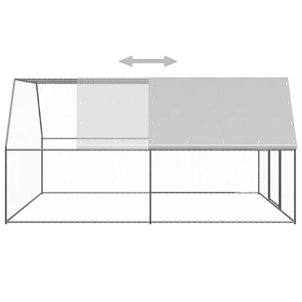 Outdoor Chicken Cage 3x4x2 m Galvanised Steel 3089324