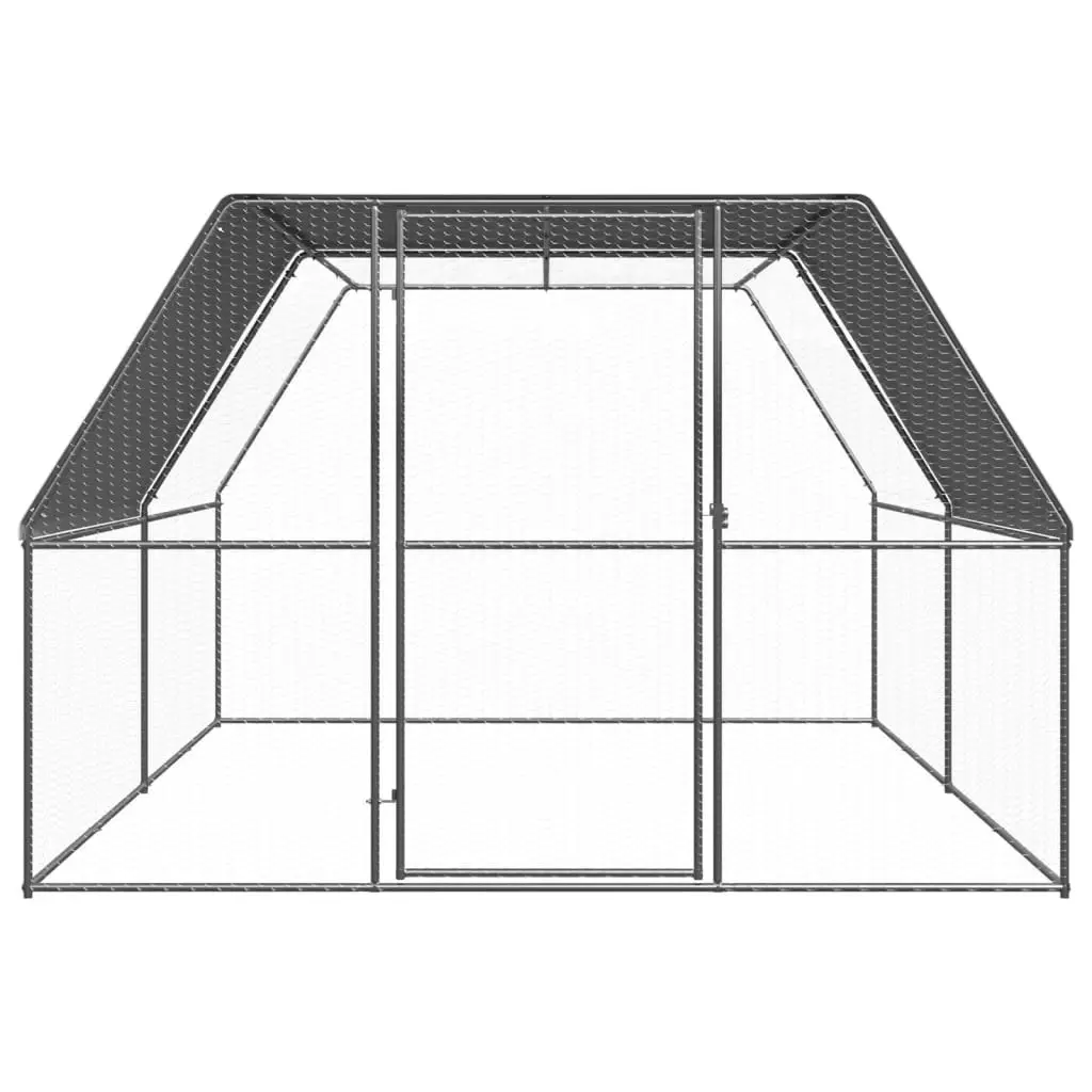 Outdoor Chicken Cage 3x4x2 m Galvanised Steel 3089324