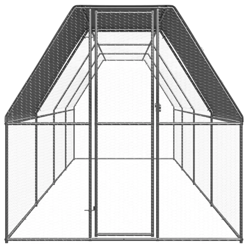 Outdoor Chicken Cage 2x8x2 m Galvanised Steel 3089321