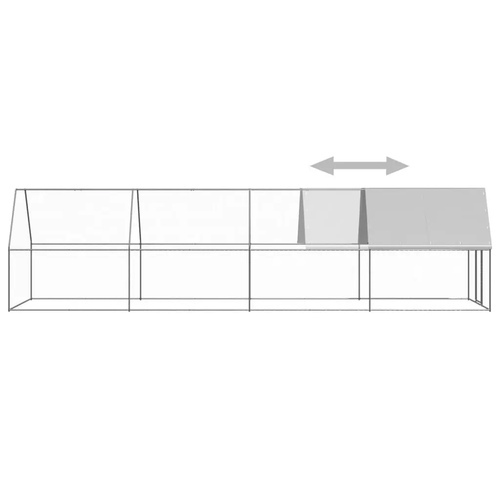 Outdoor Chicken Cage 2x8x2 m Galvanised Steel 3089321