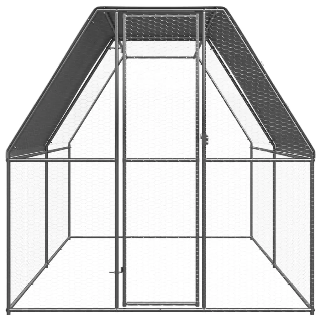 Outdoor Chicken Cage 2x4x2 m Galvanised Steel 3089319