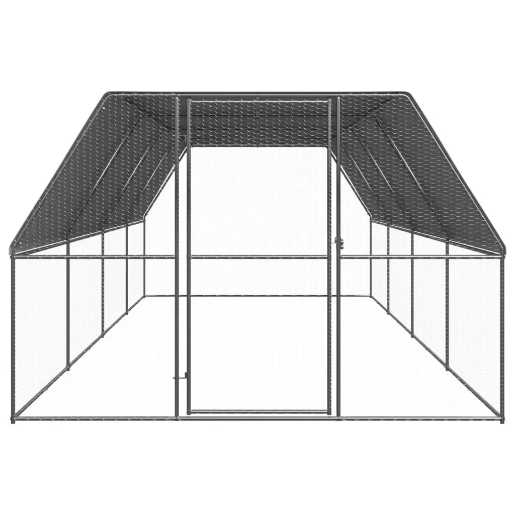 Outdoor Chicken Cage 3x8x2 m Galvanised Steel 3154378