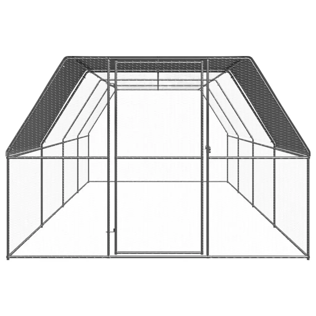 Outdoor Chicken Cage 3x8x2 m Galvanised Steel 3089326