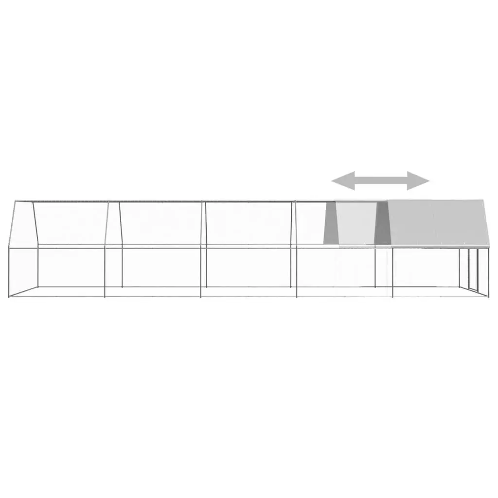 Outdoor Chicken Cage 3x10x2 m Galvanised Steel 3089327