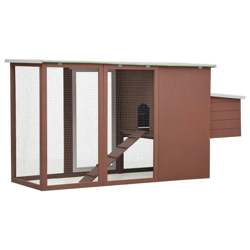 Outdoor Chicken Cage Hen House with 1 Egg Cage Brown Wood 170847