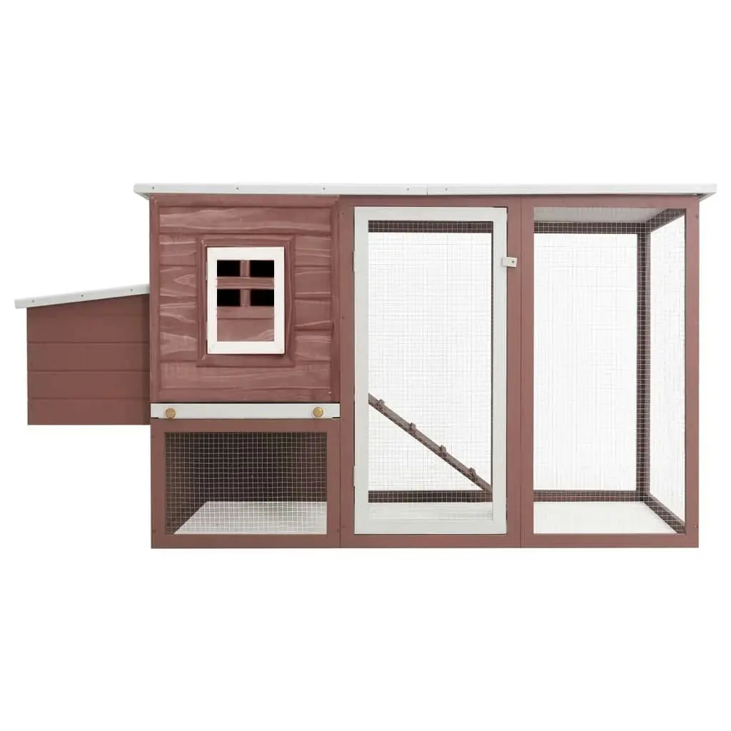 Outdoor Chicken Cage Hen House with 1 Egg Cage Brown Wood 170847