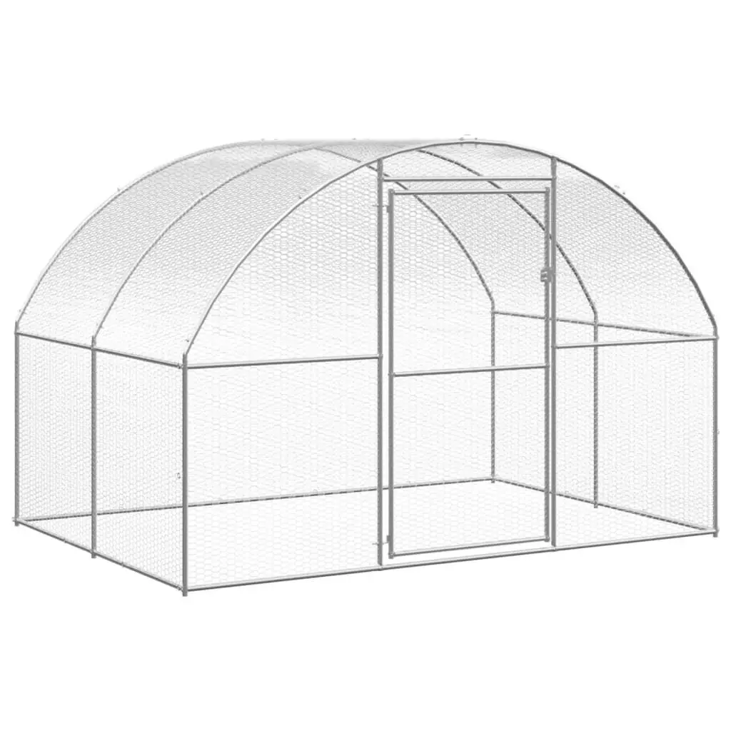 Outdoor Chicken Coop 3x2x2 m Galvanised Steel 3095472