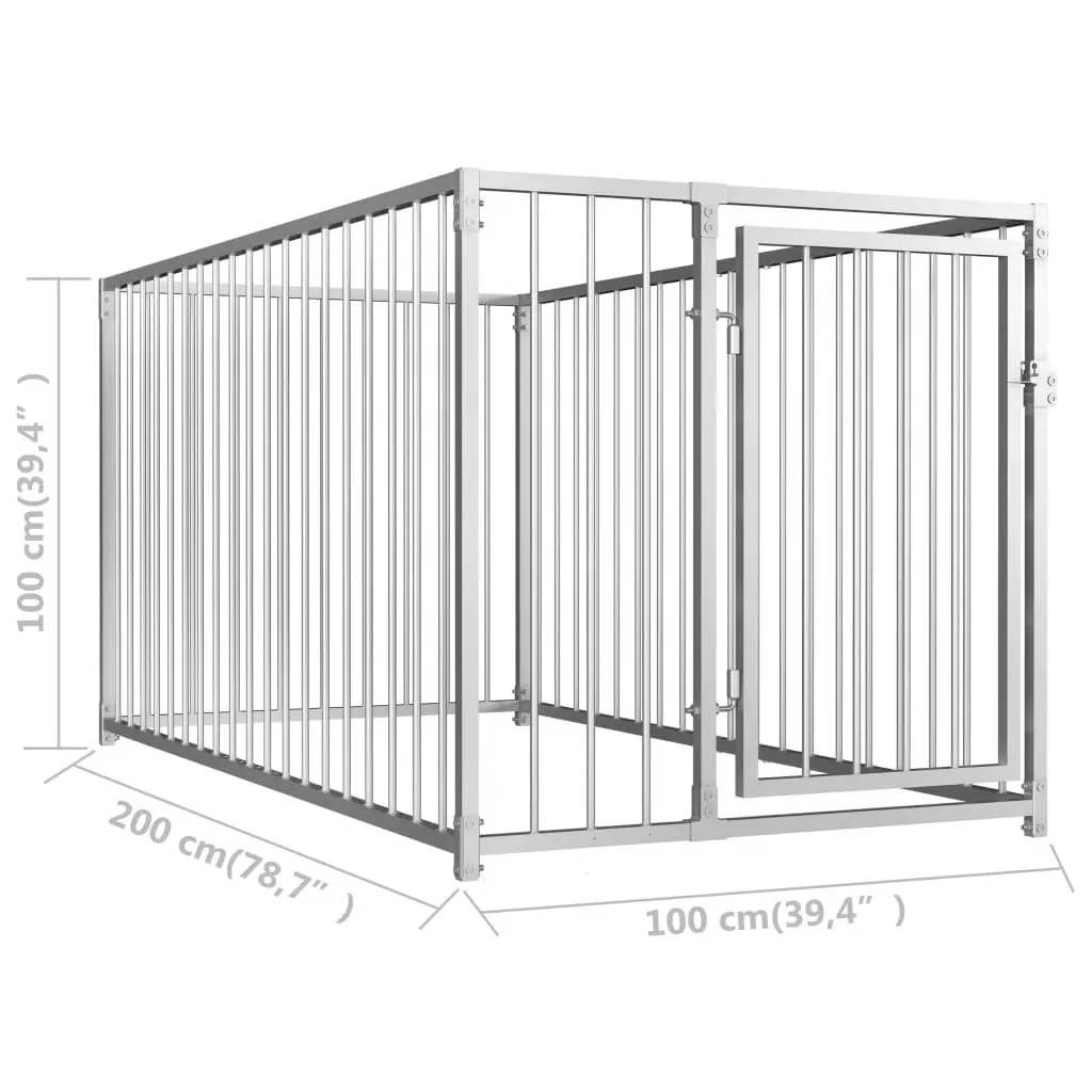 Outdoor Dog Kennel 100x200x100 cm 144488