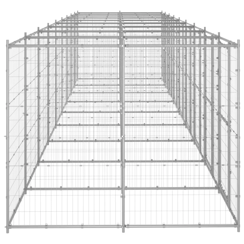 Outdoor Dog Kennel Galvanised Steel 21.78 mÂ² 3082289