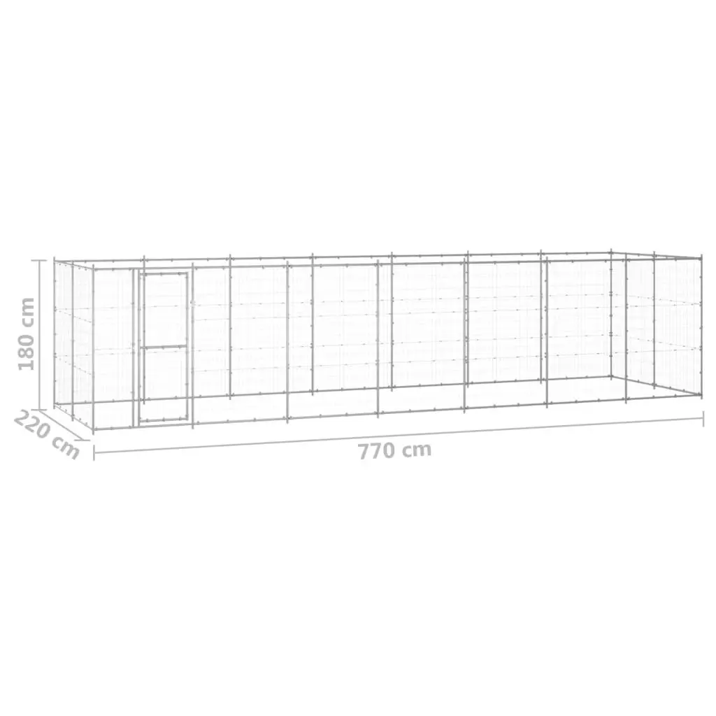 Outdoor Dog Kennel Galvanised Steel 16.94 mÂ² 3082310