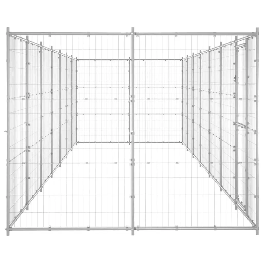 Outdoor Dog Kennel Galvanised Steel 16.94 mÂ² 3082310