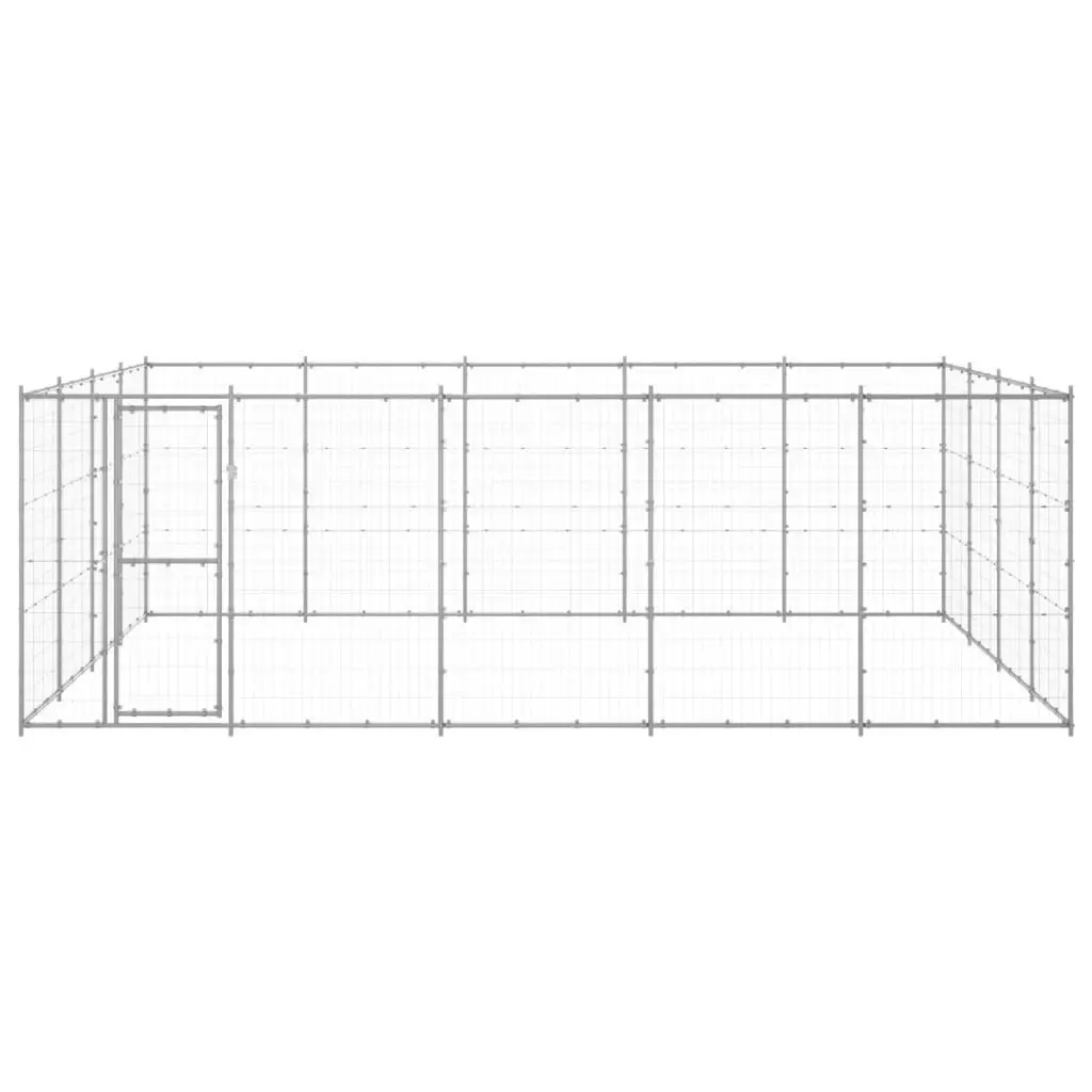 Outdoor Dog Kennel Galvanised Steel 24.2 mÂ² 3082319