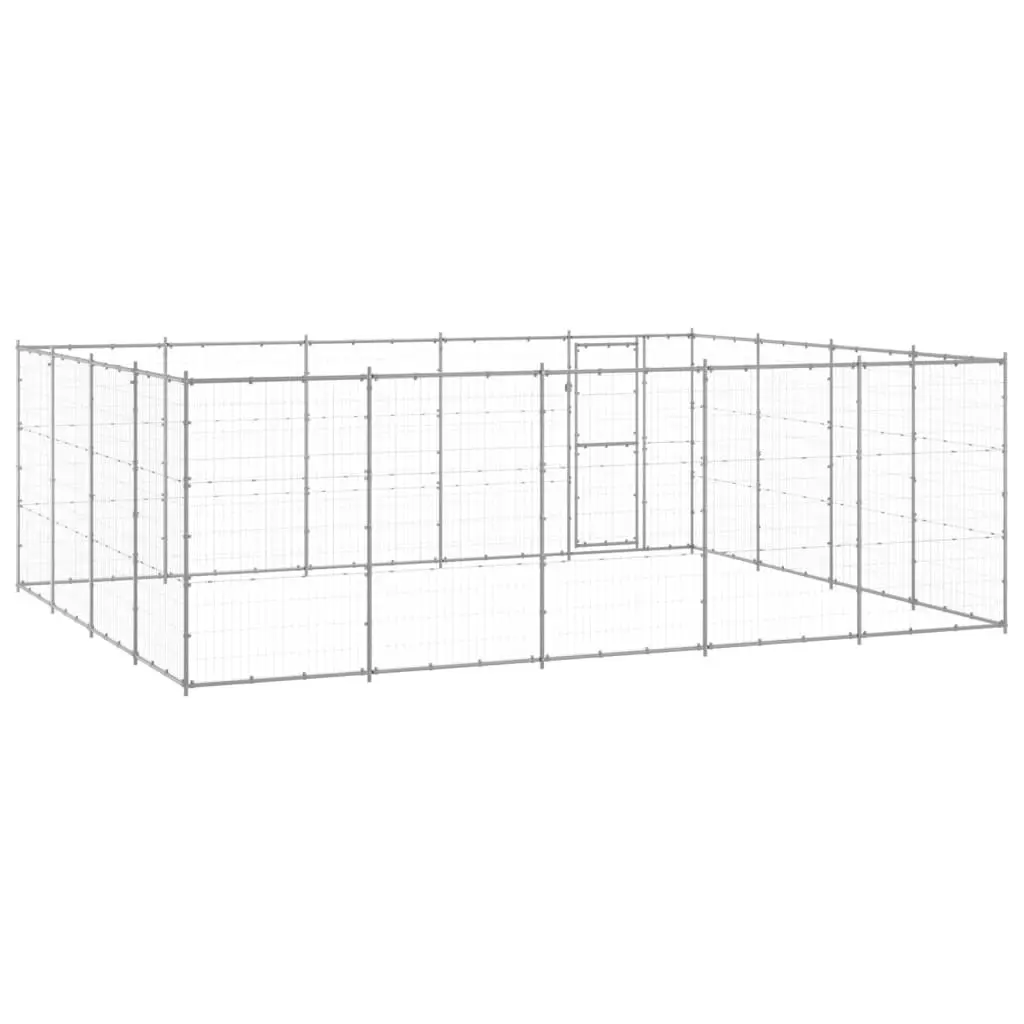 Outdoor Dog Kennel Galvanised Steel 24.2 mÂ² 3082319