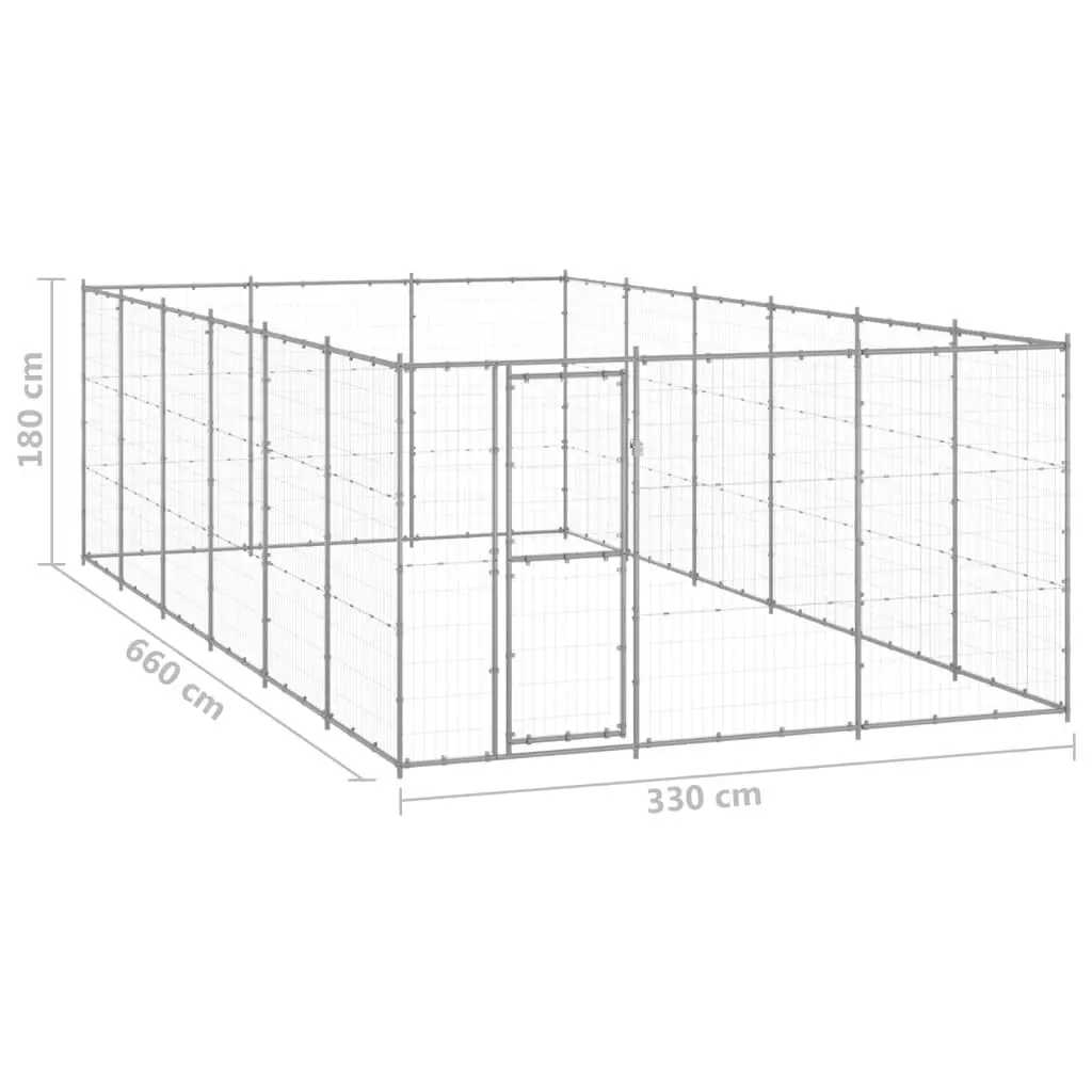 Outdoor Dog Kennel Galvanised Steel 21.78 mÂ² 3082328