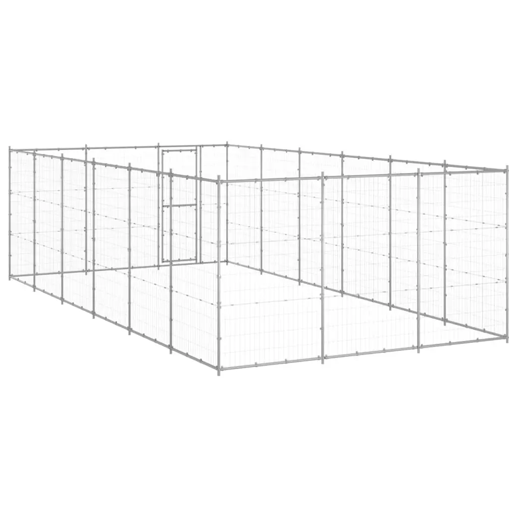 Outdoor Dog Kennel Galvanised Steel 21.78 mÂ² 3082328