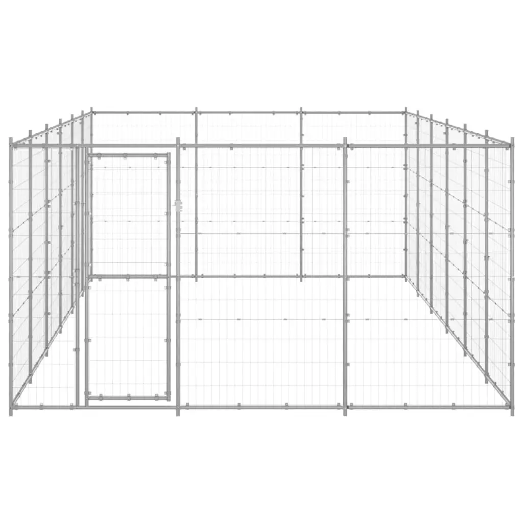 Outdoor Dog Kennel Galvanised Steel 21.78 mÂ² 3082328