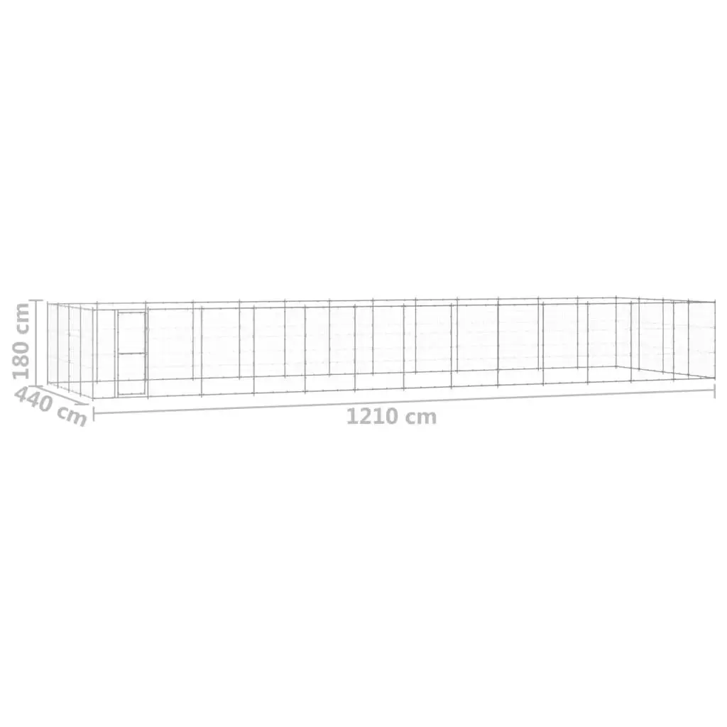 Outdoor Dog Kennel Galvanised Steel 53.24 mÂ² 3082322