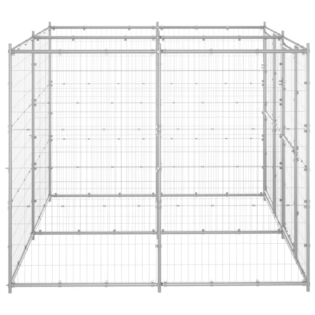 Outdoor Dog Kennel Galvanised Steel 4.84 mÂ² 3082282