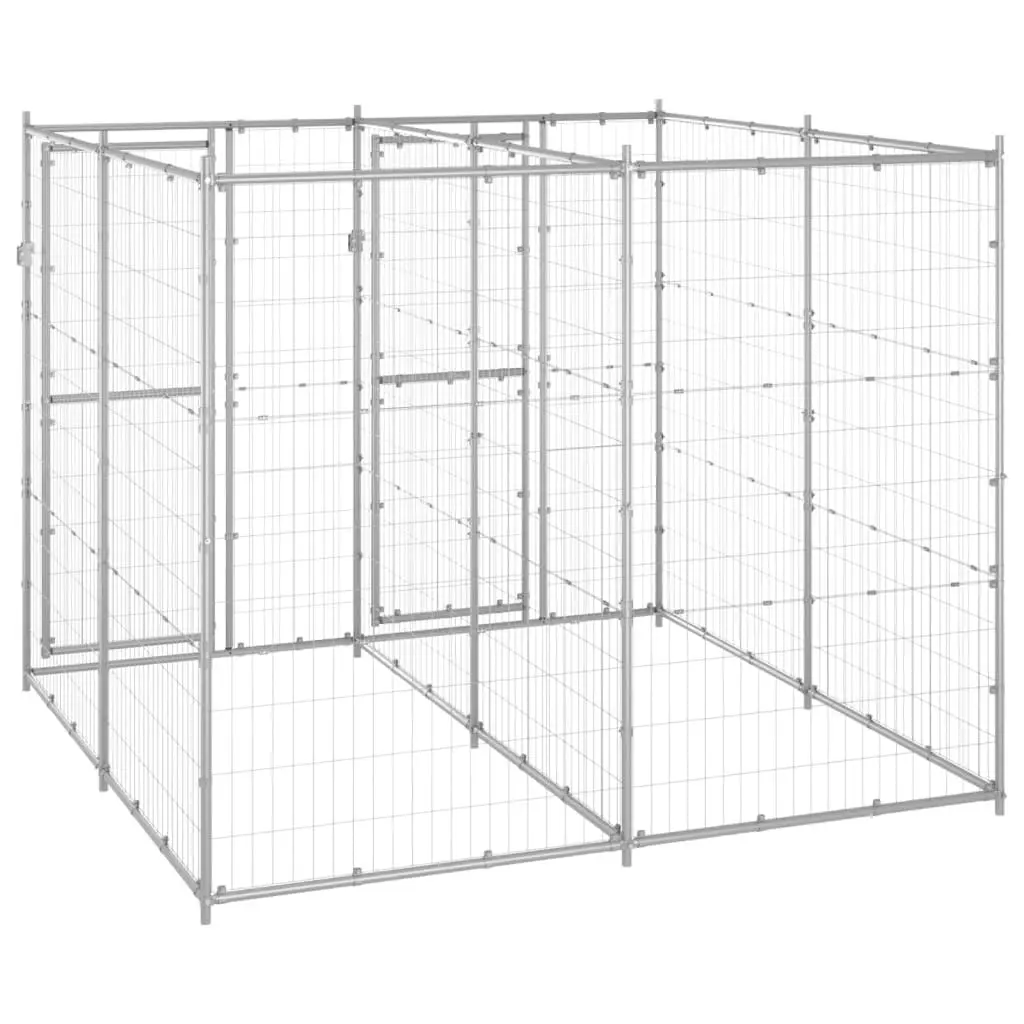 Outdoor Dog Kennel Galvanised Steel 4.84 mÂ² 3082282