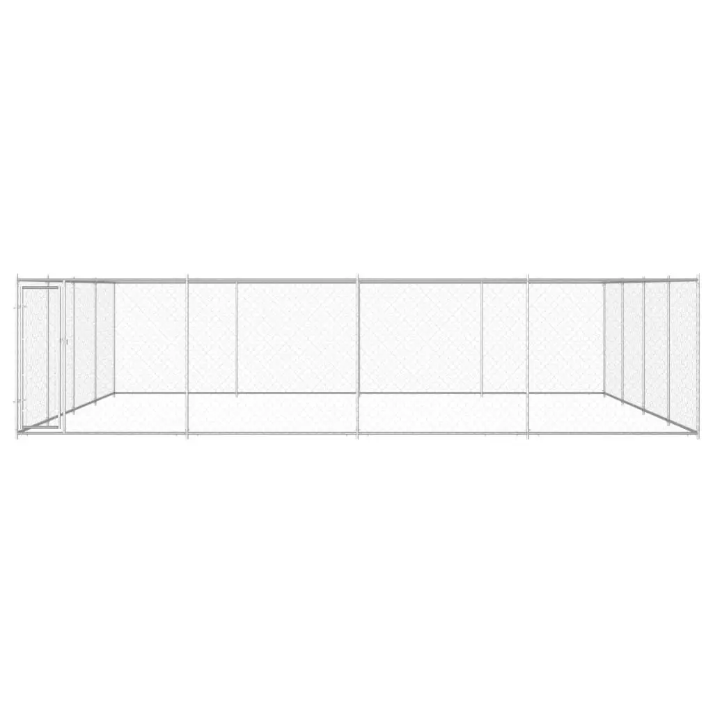 Outdoor Dog Kennel Galvanised Steel 760x760x185 cm 145037