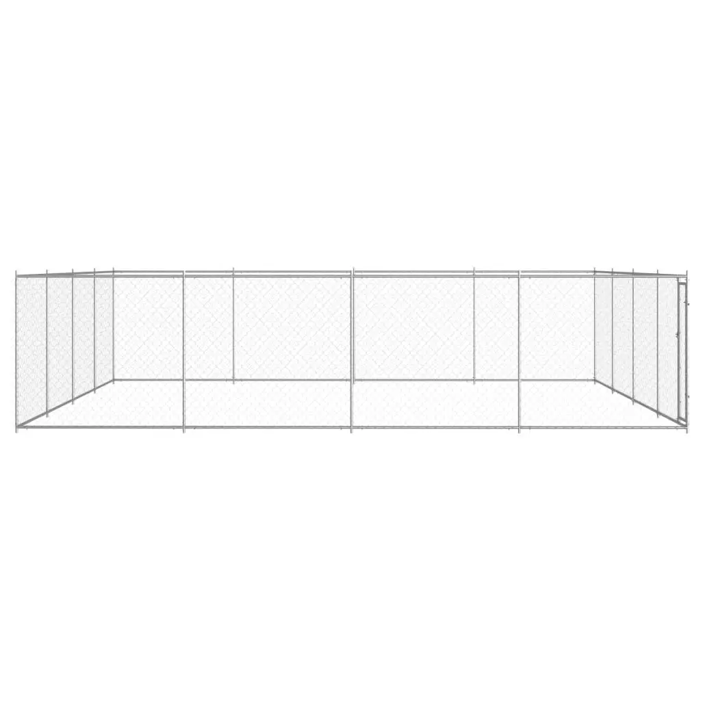 Outdoor Dog Kennel Galvanised Steel 760x760x185 cm 145037