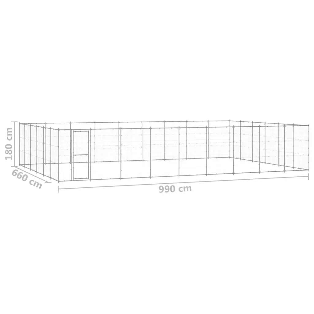 Outdoor Dog Kennel Galvanised Steel 65.34 mÂ² 3082331