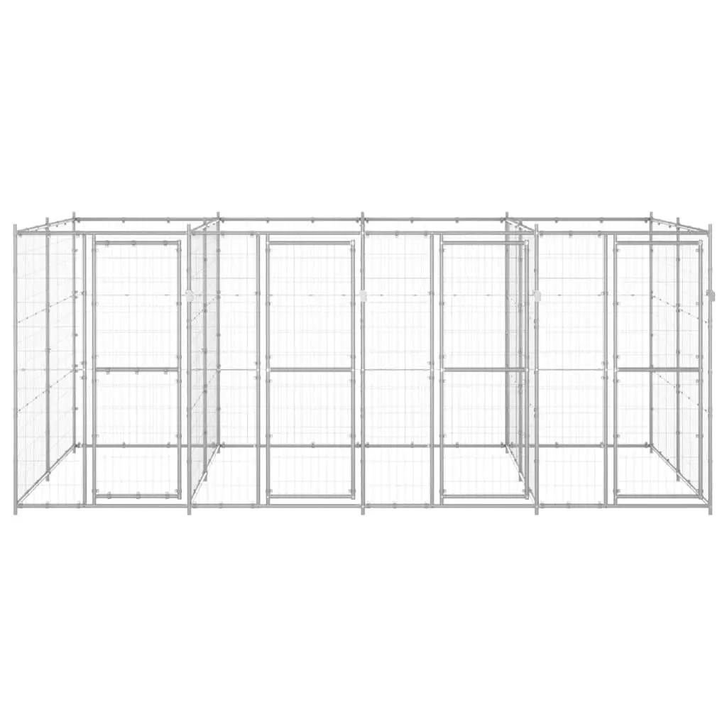 Outdoor Dog Kennel Galvanised Steel 9.68 mÂ² 3082284