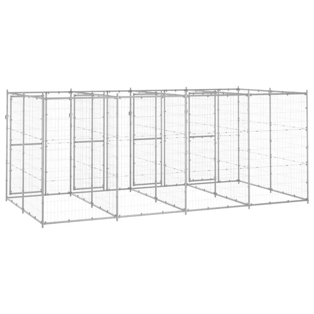 Outdoor Dog Kennel Galvanised Steel 9.68 mÂ² 3082284