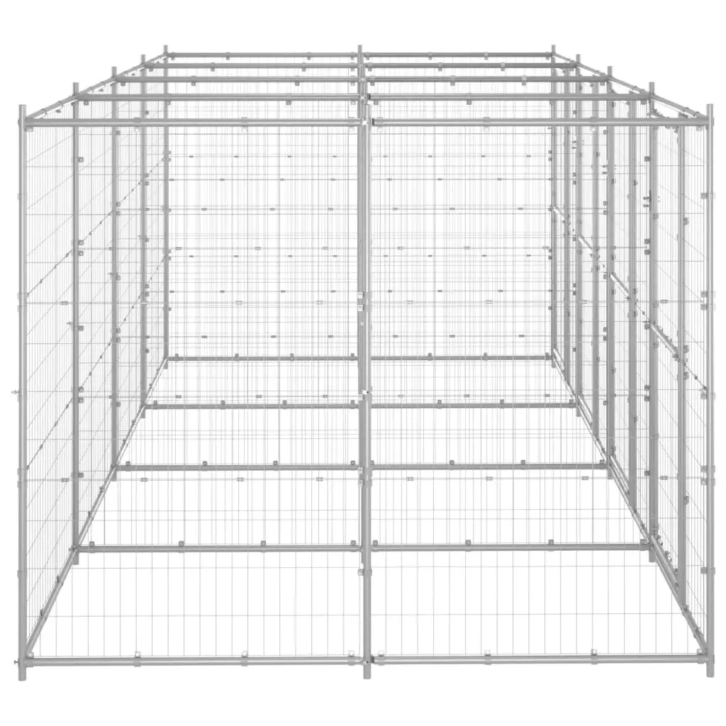 Outdoor Dog Kennel Galvanised Steel 9.68 mÂ² 3082284