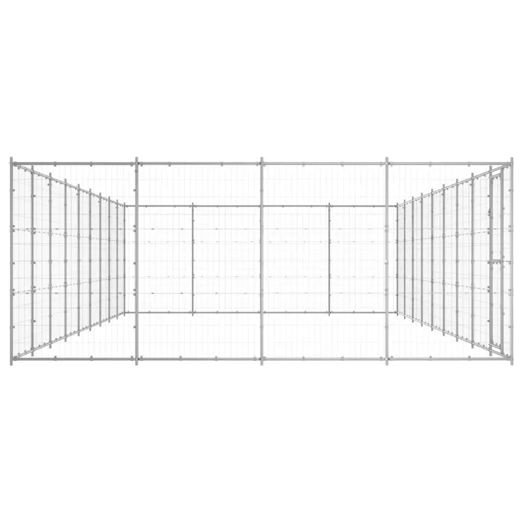 Outdoor Dog Kennel Galvanised Steel 43.56 mÂ² 3082321