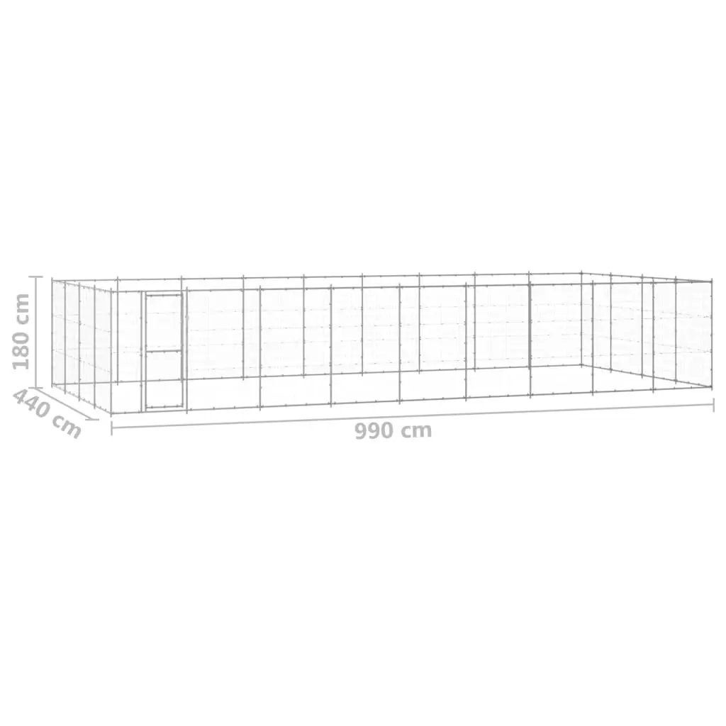 Outdoor Dog Kennel Galvanised Steel 43.56 mÂ² 3082321