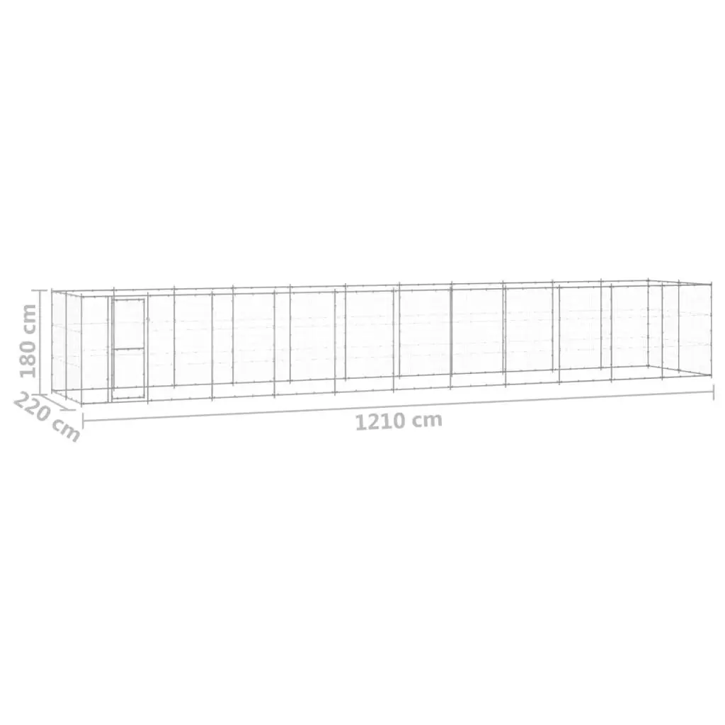 Outdoor Dog Kennel Galvanised Steel 26.62 mÂ² 3082312