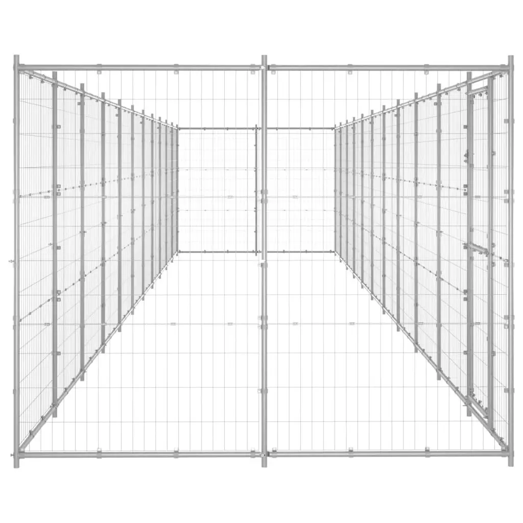 Outdoor Dog Kennel Galvanised Steel 26.62 mÂ² 3082312