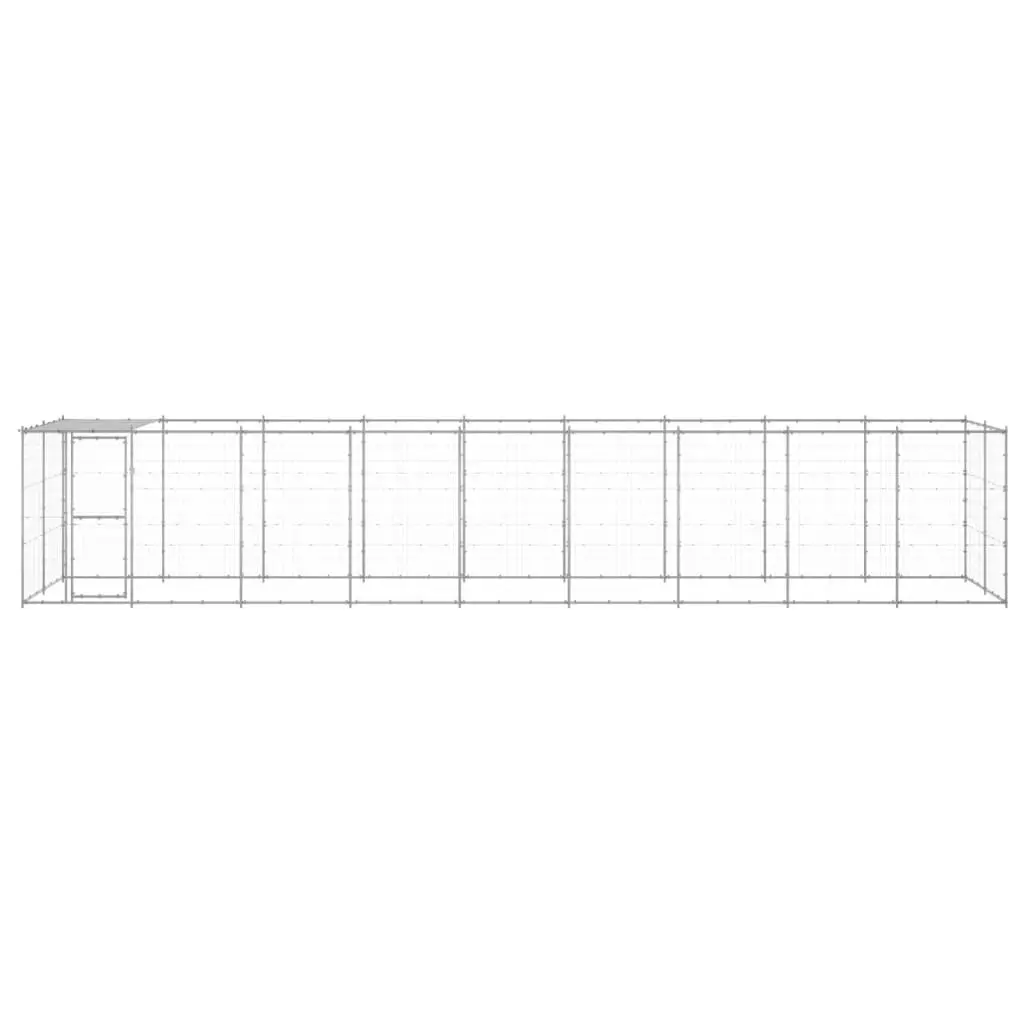 Outdoor Dog Kennel Galvanised Steel with Roof 21.78 mÂ² 3082306