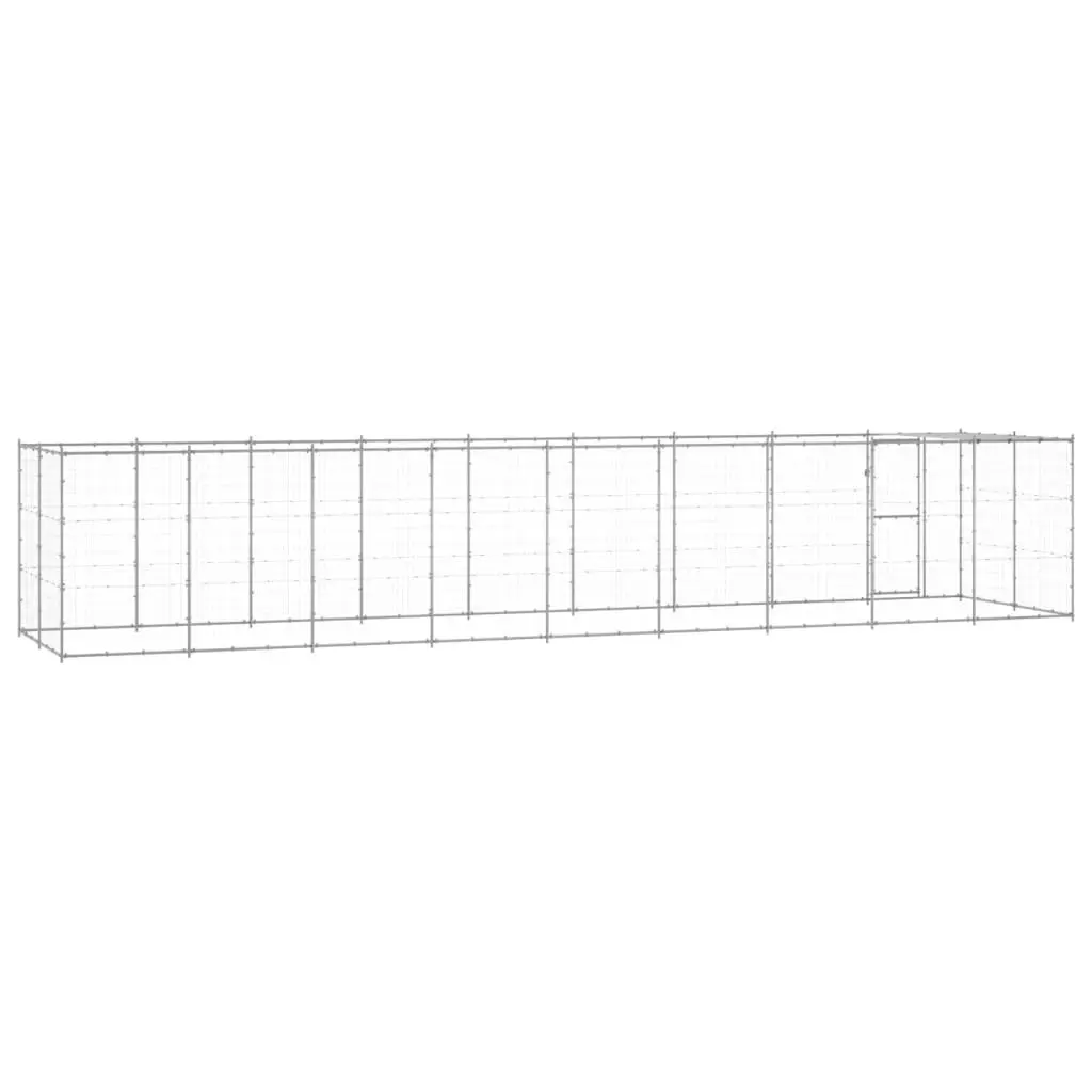 Outdoor Dog Kennel Galvanised Steel with Roof 21.78 mÂ² 3082306