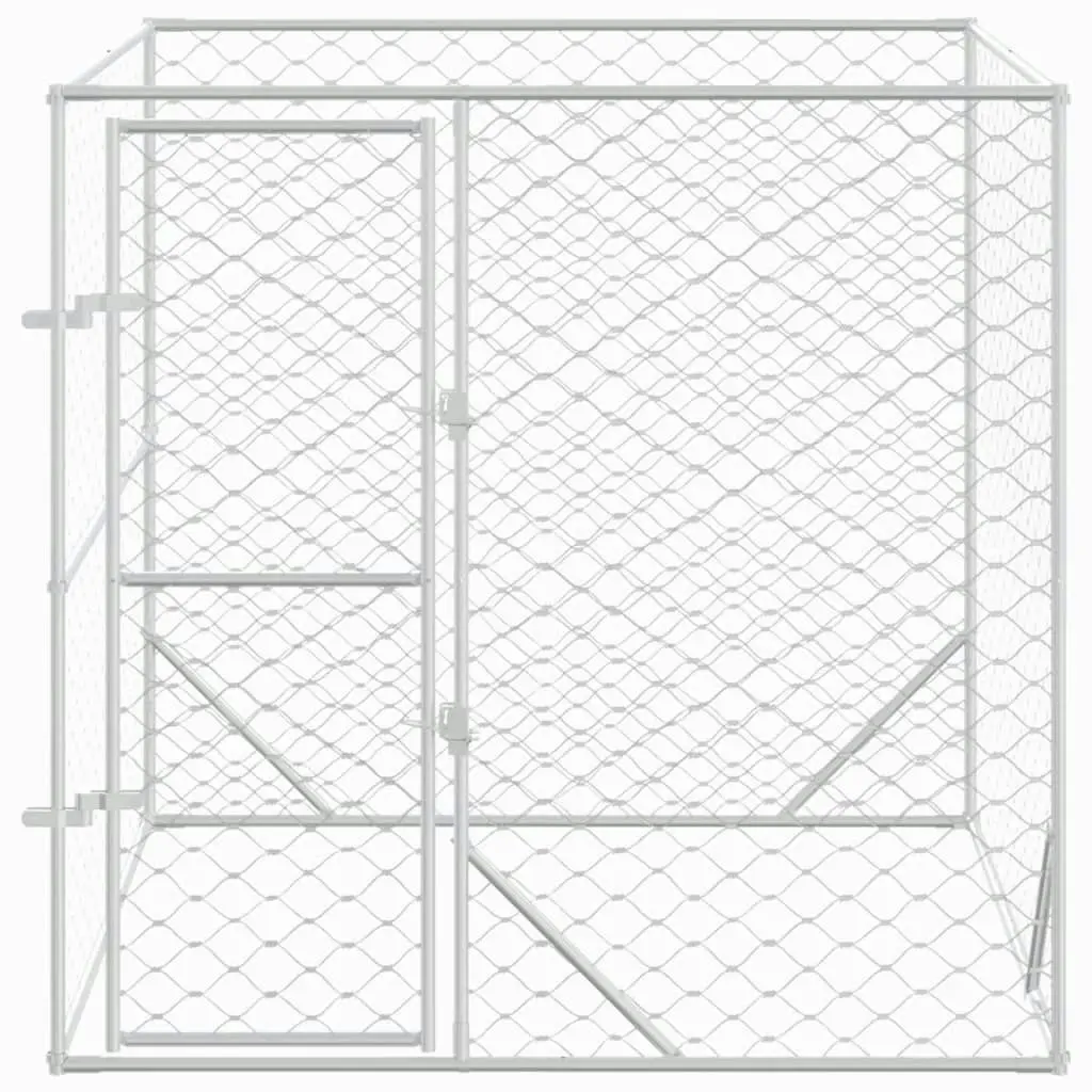 Outdoor Dog Kennel Silver 2x2x2 m Galvanised Steel 153674