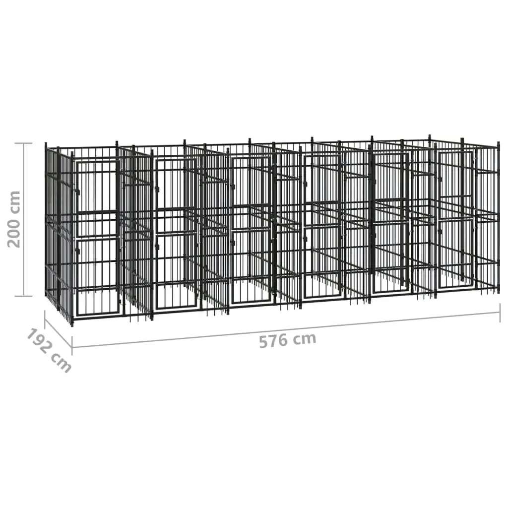 Outdoor Dog Kennel Steel 11.06 mÂ² 3097941