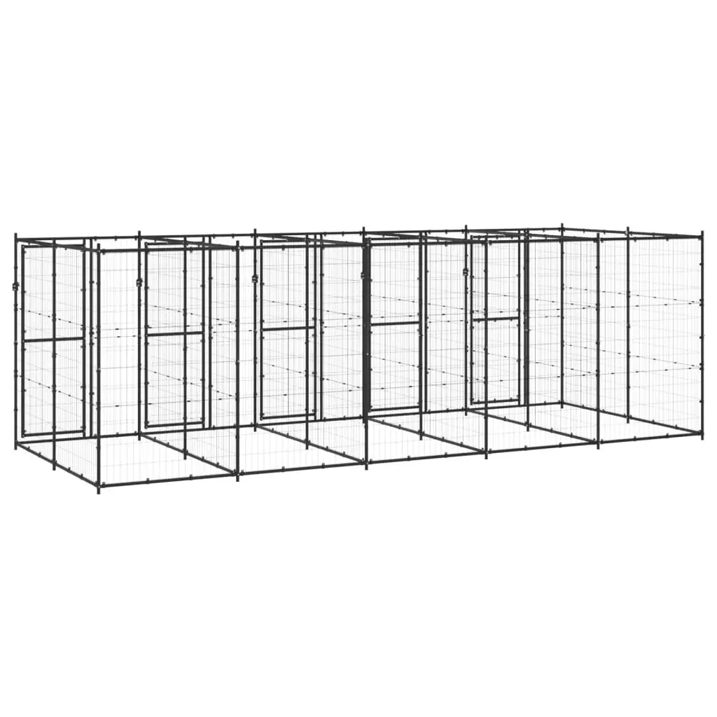 Outdoor Dog Kennel Steel 12.1 mÂ² 3082263