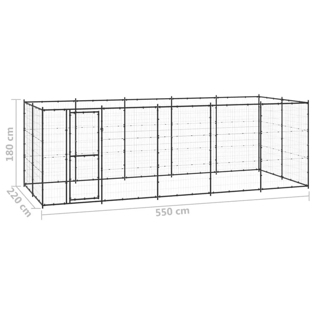 Outdoor Dog Kennel Steel 12.1 mÂ² 3082299