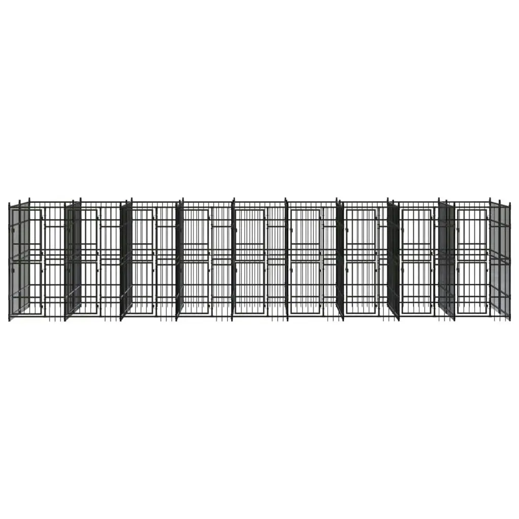 Outdoor Dog Kennel Steel 16.59 mÂ² 3097944