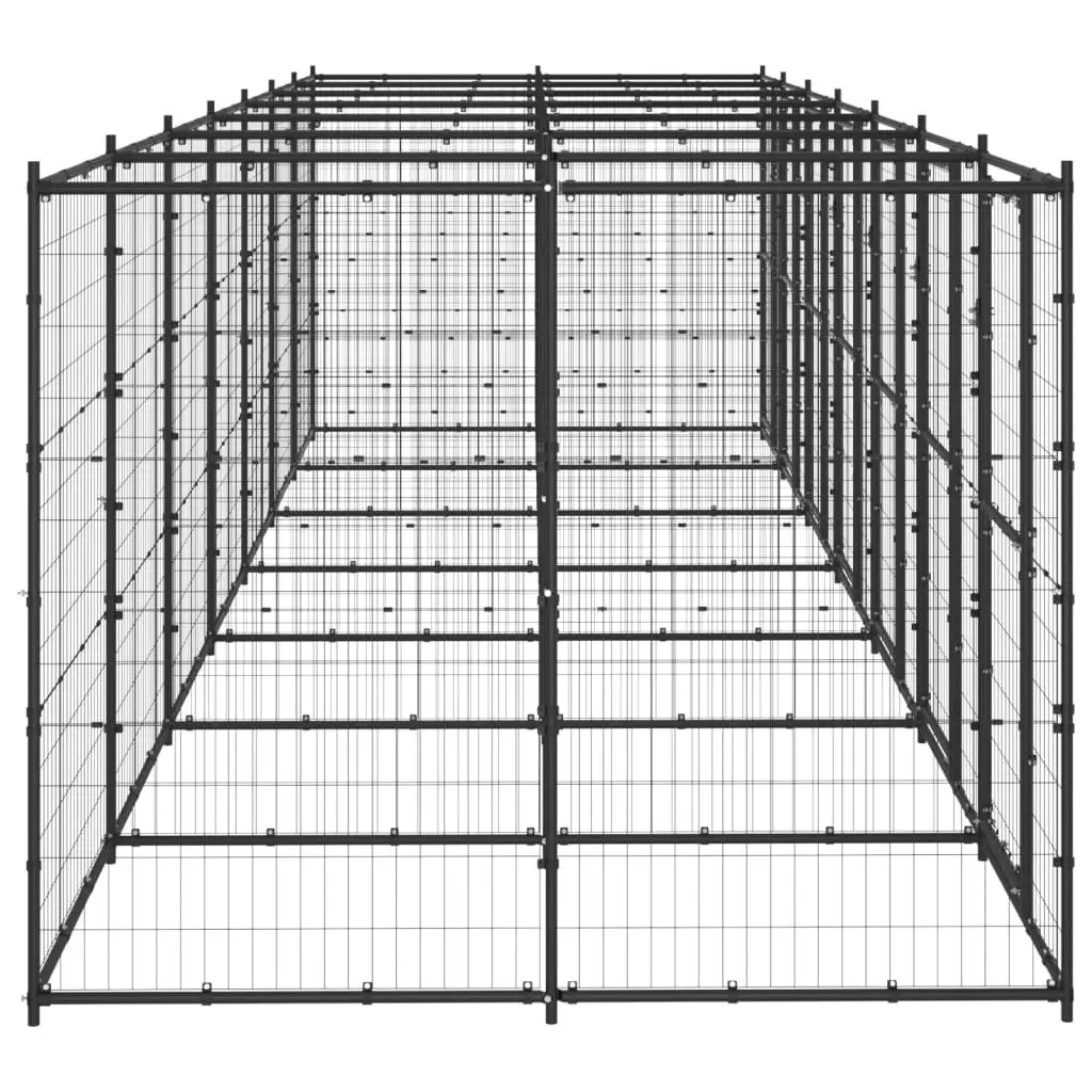 Outdoor Dog Kennel Steel 16.94 mÂ² 3082265