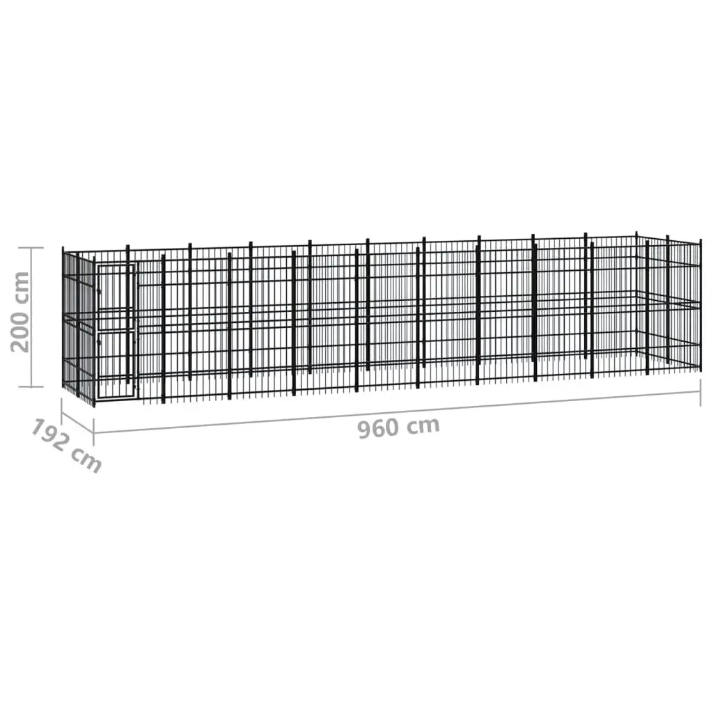 Outdoor Dog Kennel Steel 18.43 mÂ² 3097964